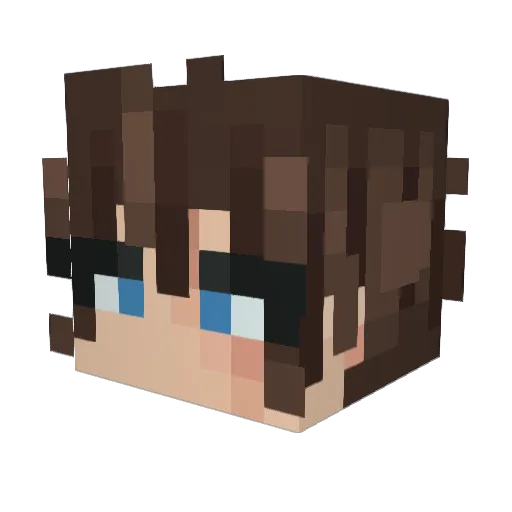 NevinGaming Minecraft avatar head, 3D render