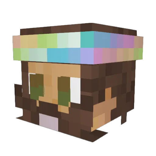 NewAgeHippie Minecraft avatar head, 3D render
