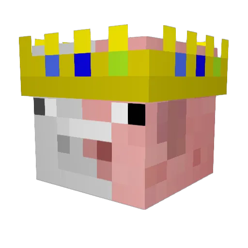 NewBieMan Minecraft avatar head, 3D render