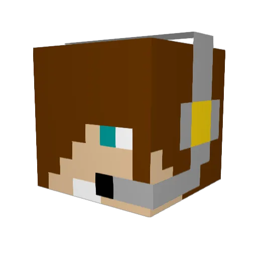NewEvia Minecraft avatar head, 3D render