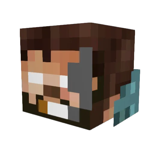 NewIu04 Minecraft avatar head, 3D render