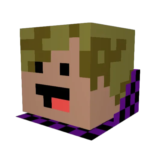 NewJenDino Minecraft avatar head, 3D render