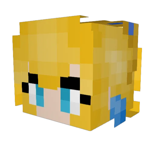 NewMowKneeYa Minecraft avatar head, 3D render