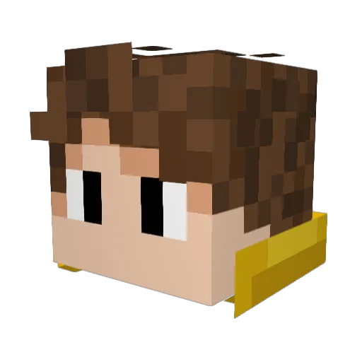 NewV23 Minecraft avatar head, 3D render