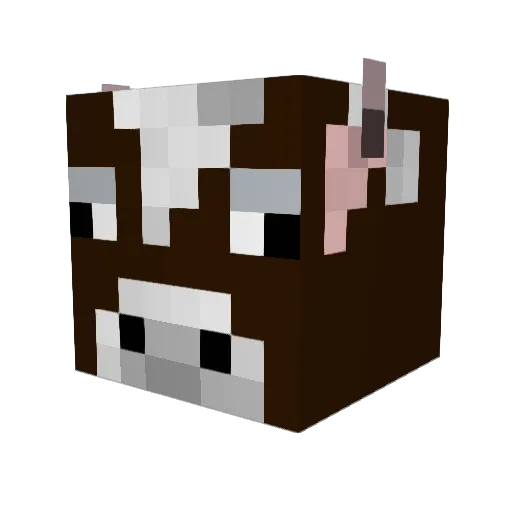 New_Moo Minecraft avatar head, 3D render