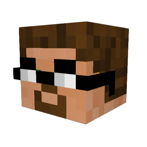 New_Seff Minecraft avatar head, 3D render