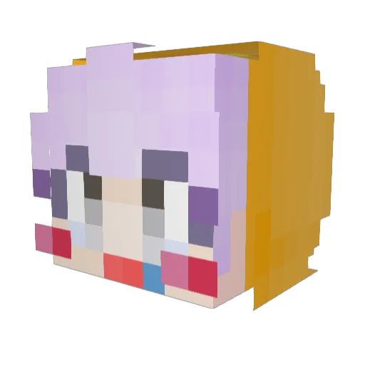 New_rainvow Minecraft avatar head, 3D render