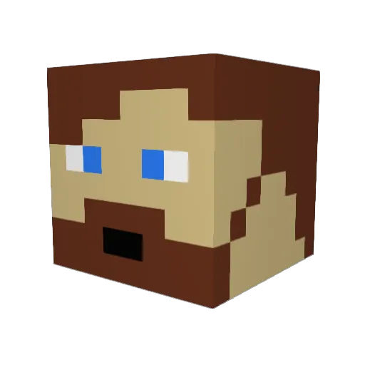Newanda Minecraft avatar head, 3D render