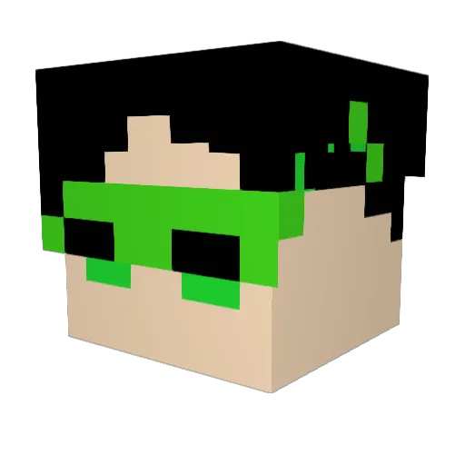 Newann Minecraft avatar head, 3D render