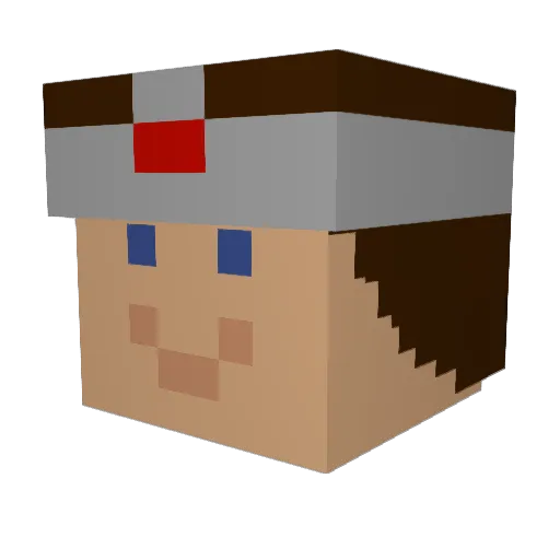 Newgaim Minecraft avatar head, 3D render
