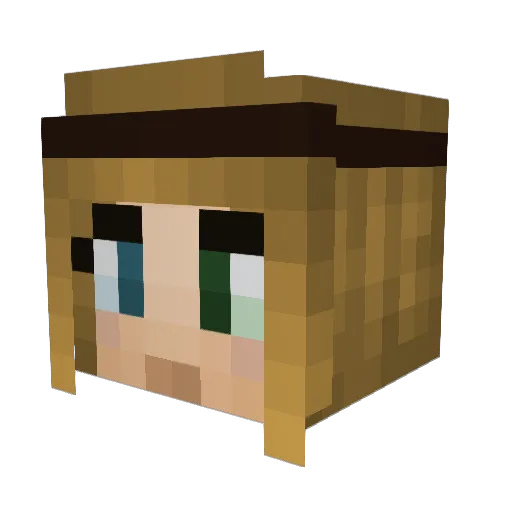 Newskinator Minecraft avatar head, 3D render