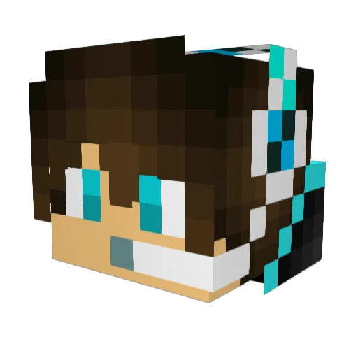 Newsmach Minecraft avatar head, 3D render