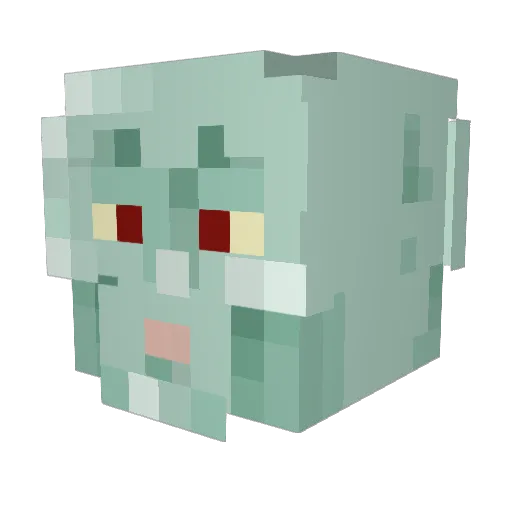 Newton2402 Minecraft avatar head, 3D render