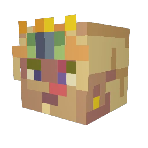 NewtonVolta9 Minecraft avatar head, 3D render