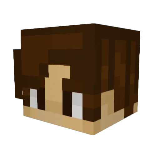 Newtonium Minecraft avatar head, 3D render