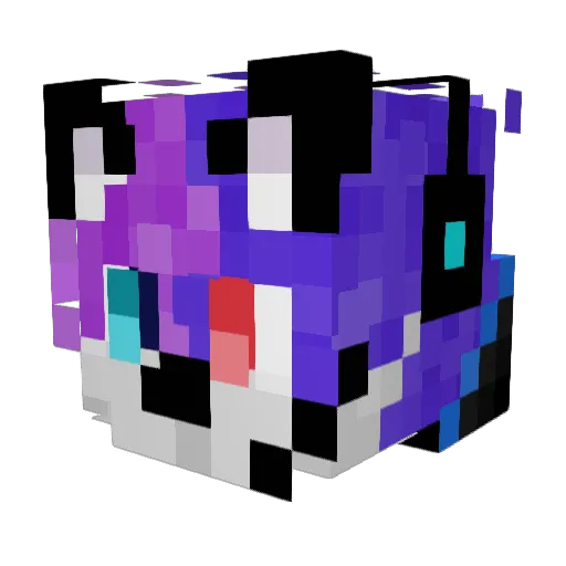 Newwolfs Minecraft avatar head, 3D render