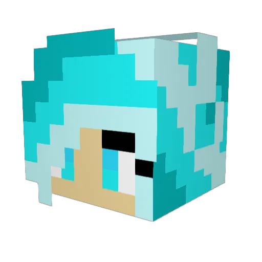 Nexariia Minecraft avatar head, 3D render