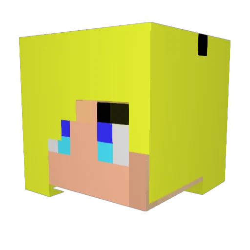 Nexdz Minecraft avatar head, 3D render