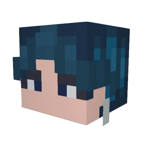 Nexishka Minecraft avatar head, 3D render