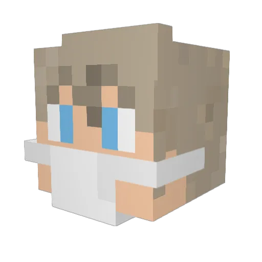 Nexn77 Minecraft avatar head, 3D render