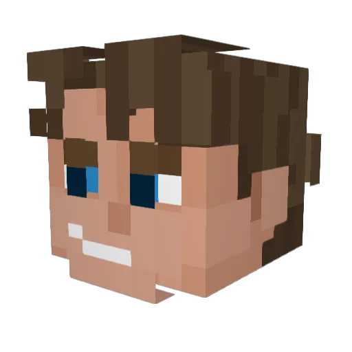 NextFutures Minecraft avatar head, 3D render