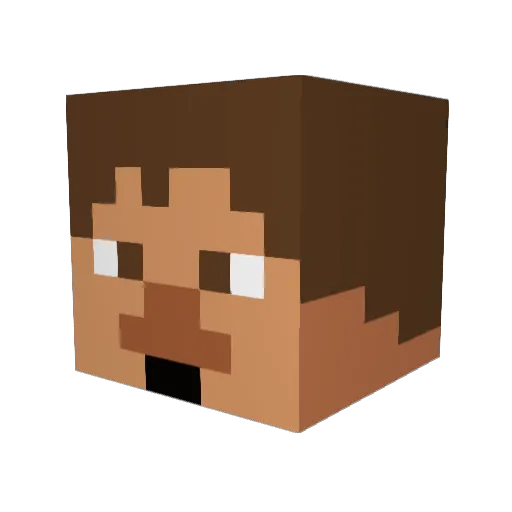 Nexterist Minecraft avatar head, 3D render