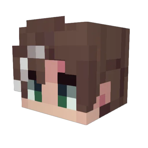 Nexup Minecraft avatar head, 3D render