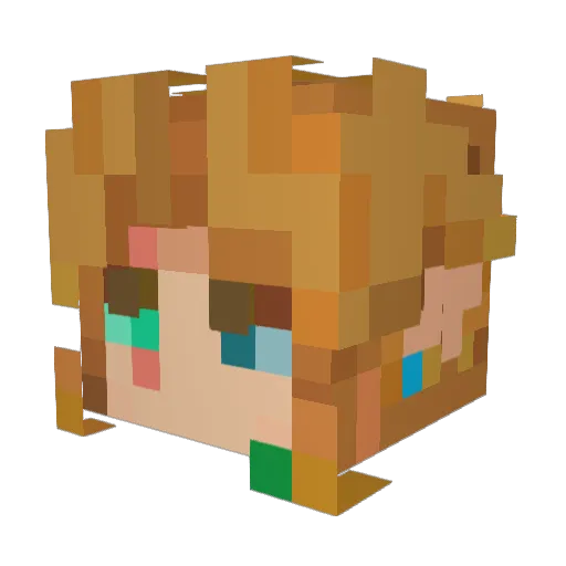 Neysella Minecraft avatar head, 3D render
