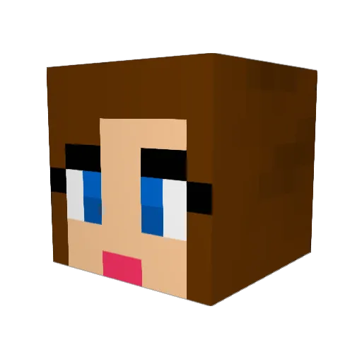 Nezabyte Minecraft avatar head, 3D render