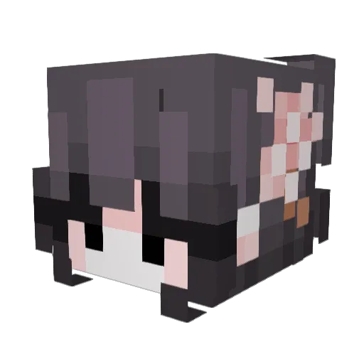 Nezuko_66 Minecraft avatar head, 3D render