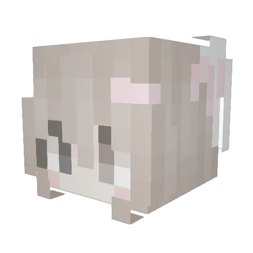 Nezumimori Minecraft avatar head, 3D render