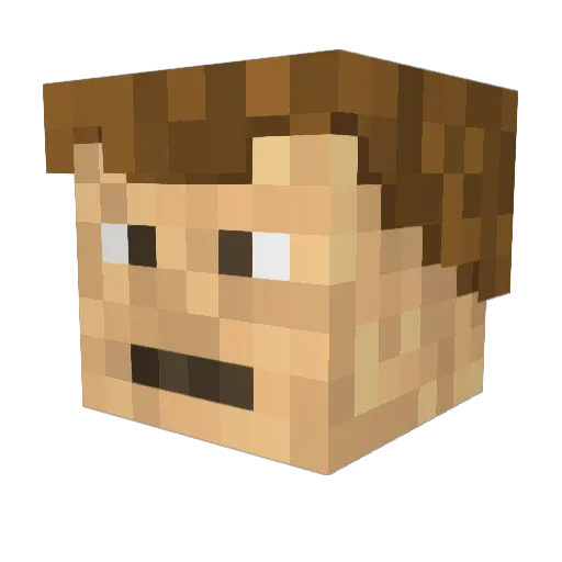 NfCross Minecraft avatar head, 3D render