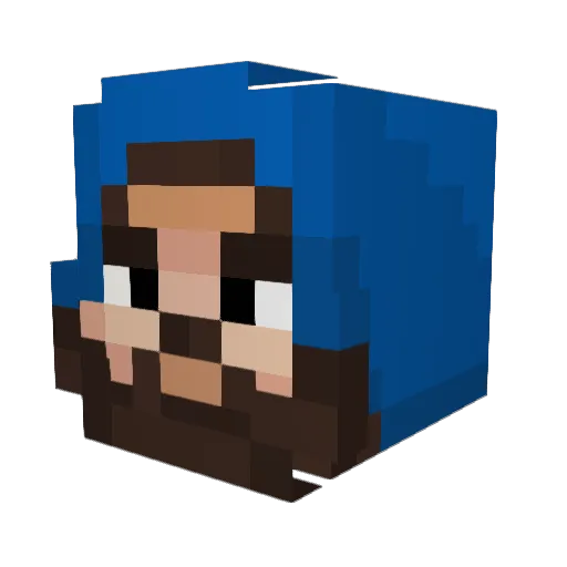 Nhis Minecraft avatar head, 3D render