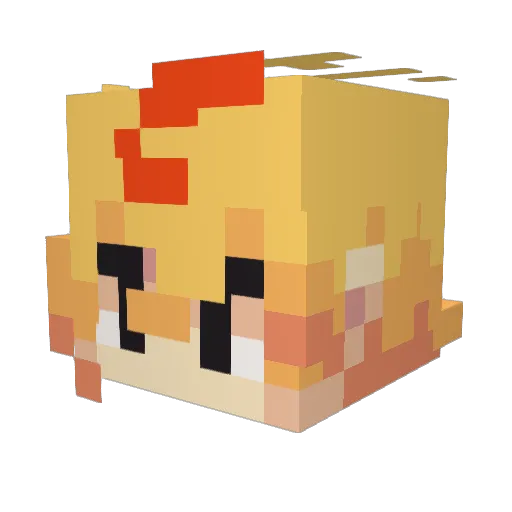 Nhyk Minecraft avatar head, 3D render