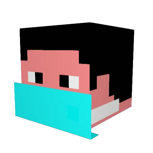 NiDeDei Minecraft avatar head, 3D render