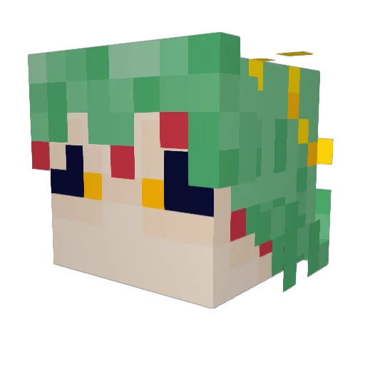 NiMiCoLa Minecraft avatar head, 3D render