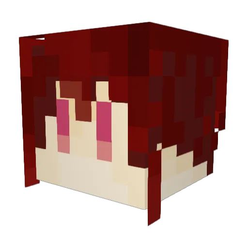 NiMo_Miku Minecraft avatar head, 3D render