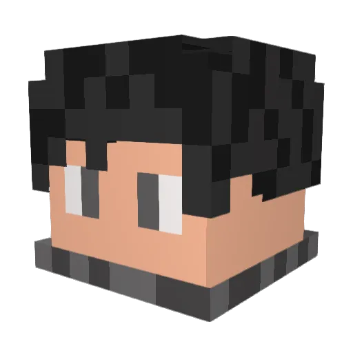 NiRo_14 Minecraft avatar head, 3D render