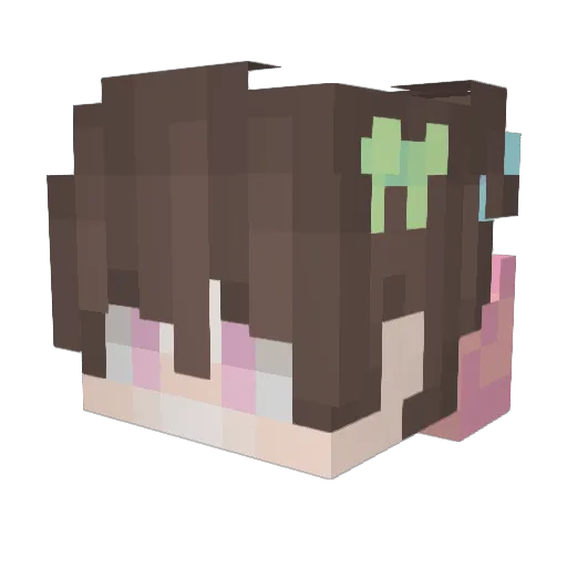 NiSilvi Minecraft avatar head, 3D render