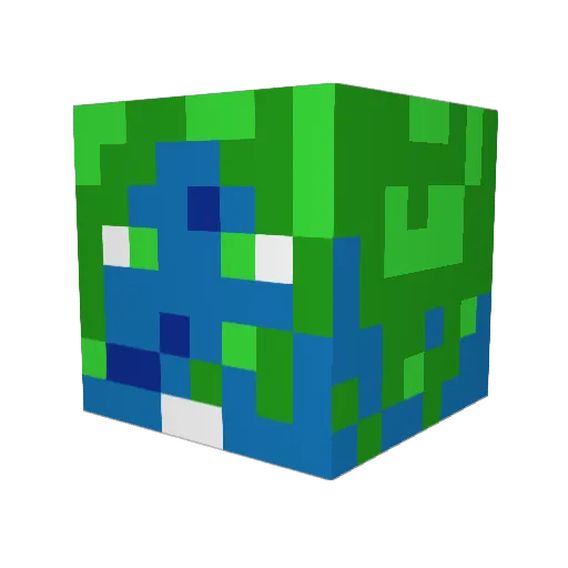 NiW16 Minecraft avatar head, 3D render