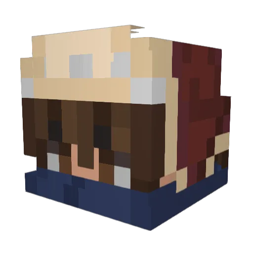 NiZui Minecraft avatar head, 3D render