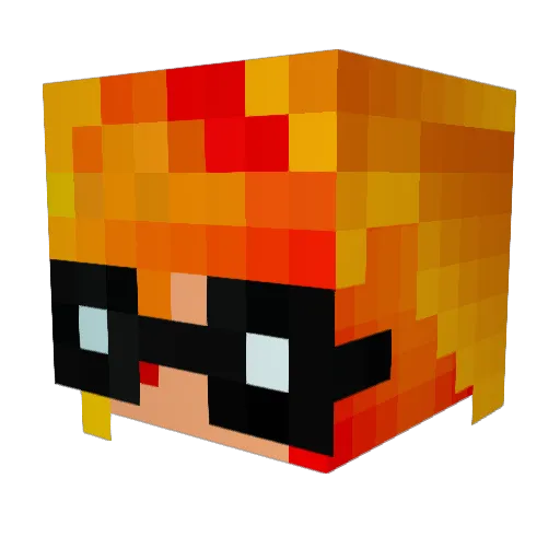 Ni_nya76 Minecraft avatar head, 3D render