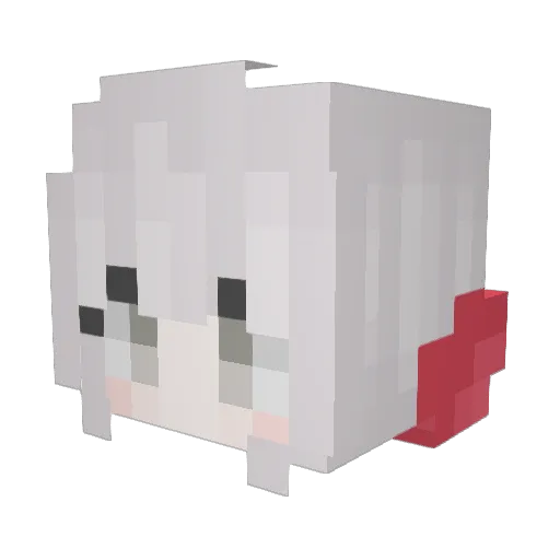 Nia Minecraft avatar head, 3D render