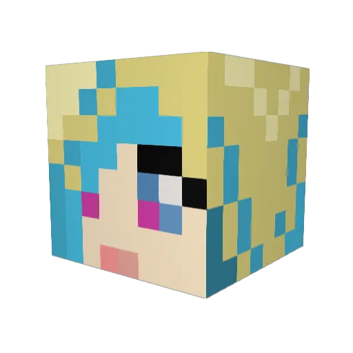 NiaTeppelin Minecraft avatar head, 3D render