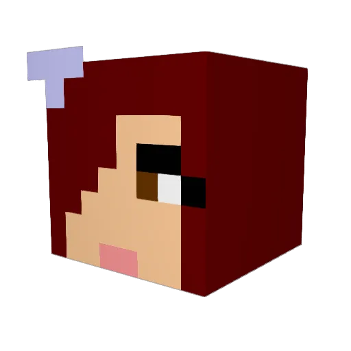 Niala Minecraft avatar head, 3D render