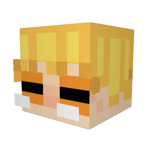 Nialods Minecraft avatar head, 3D render
