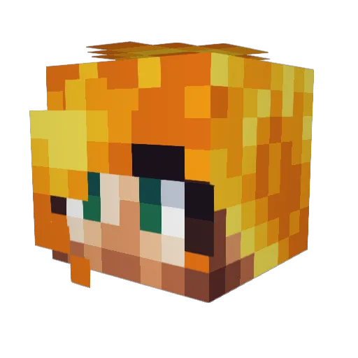 NianKon Minecraft avatar head, 3D render
