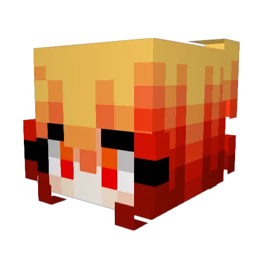 NiaoaYT Minecraft avatar head, 3D render