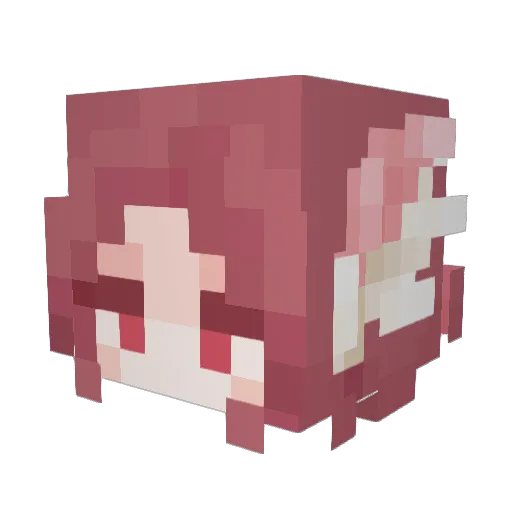 Niarin Minecraft avatar head, 3D render