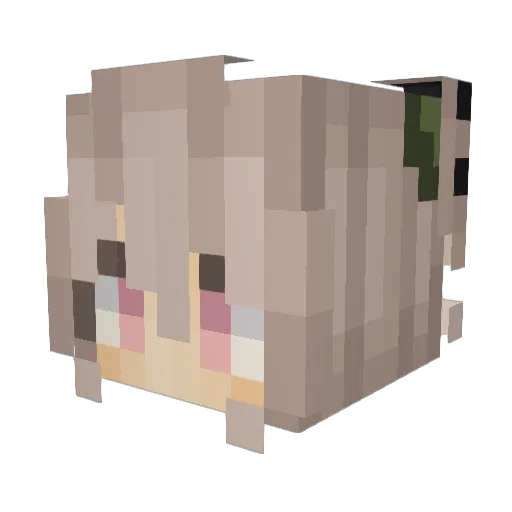 Niau Minecraft avatar head, 3D render